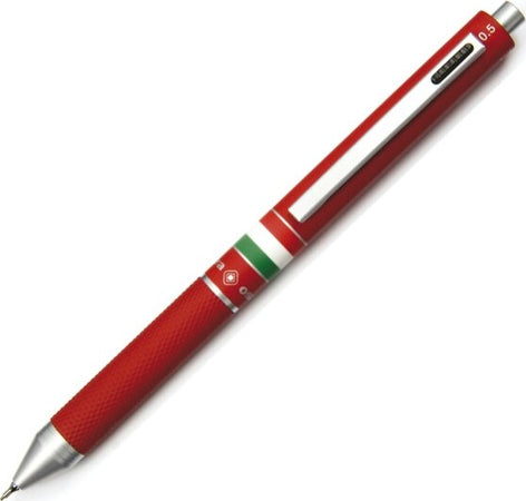 Penna a sfera a scatto multifunzione - fusto rosso gommato Italia - Osama Cancelleria e prodotti per ufficio/Penne matite scrittura e correzione/Penne e ricariche/Penne a sfera Eurocartuccia - Pavullo, Commerciovirtuoso.it