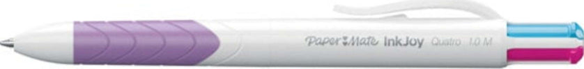 Penna a sfera a scatto multifunzione Inkjoy Quatro Fun - rosa verde chiaro viola turchese - punta 1 0mm - Papermate Cancelleria e prodotti per ufficio/Penne matite scrittura e correzione/Penne e ricariche/Penne roller a inchiostro gel Eurocartuccia - Pavullo, Commerciovirtuoso.it