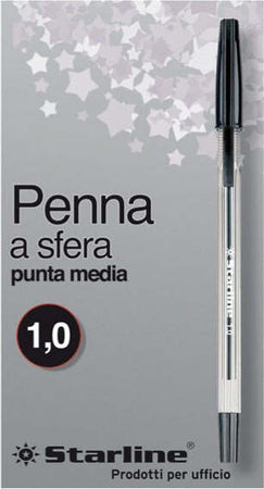 Penna a sfera con cappuccio - punta media 1 0mm - nero - Starline - conf. 50 pezzi Cancelleria e prodotti per ufficio/Penne matite scrittura e correzione/Penne e ricariche/Penne roller a inchiostro gel Eurocartuccia - Pavullo, Commerciovirtuoso.it
