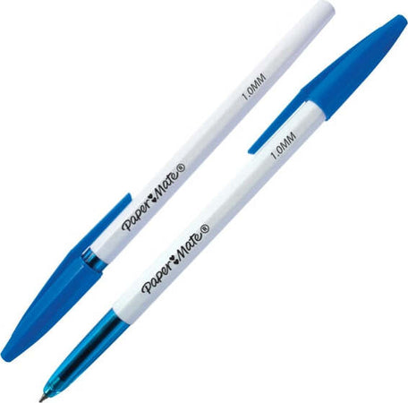 Penna a sfera con cappuccio 045 - punta 1 0 mm - blu - Papermate [multipack] 50 pezzi Cancelleria e prodotti per ufficio/Penne matite scrittura e correzione/Penne e ricariche/Penne roller a inchiostro gel Eurocartuccia - Pavullo, Commerciovirtuoso.it