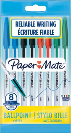 Penna a sfera con cappuccio 045 - punta 1 0 mm - colori assortiti - Papermate - busta 8 pezzi Cancelleria e prodotti per ufficio/Penne matite scrittura e correzione/Penne e ricariche/Penne roller a inchiostro gel Eurocartuccia - Pavullo, Commerciovirtuoso.it