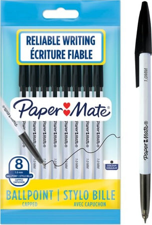 Penna a sfera con cappuccio 045 - punta 1 0 mm - nero - Papermate - busta 8 pezzi Cancelleria e prodotti per ufficio/Penne matite scrittura e correzione/Penne e ricariche/Penne roller a inchiostro gel Eurocartuccia - Pavullo, Commerciovirtuoso.it