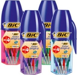 Penna a sfera Cristal - punta 1.0mm - colori assortiti - BIC - barattolo 20 pezzi Cancelleria e prodotti per ufficio/Penne matite scrittura e correzione/Penne e ricariche/Penne roller a inchiostro gel Eurocartuccia - Pavullo, Commerciovirtuoso.it