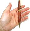 Penna Artigianale In Legno Di Radica Di Erica - Modello Broad Gold - Tornitura Artistica - Regalo Handmade Fiartwood