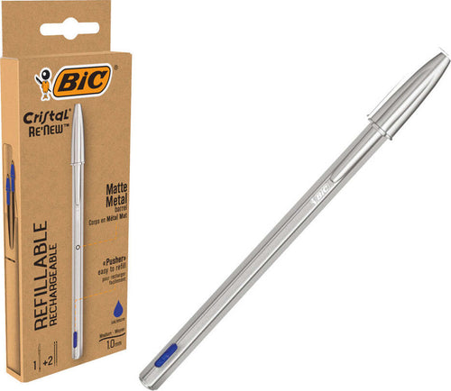 Penna-bic-metal-blu-con-2-ricariche
