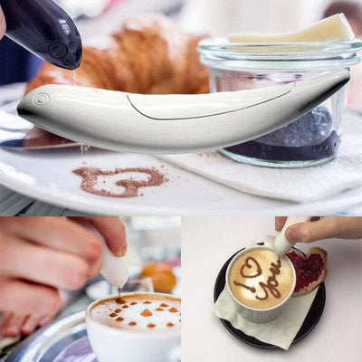 Penna Decorativa Caffe Elettrica Spice Pen Torta Decorazioni Cappuccino Cacao Casa e cucina/Teglie da forno e accessori per pasticceria/Accessori e utensili per pasticceria/Utensili decorativi/Stencil decorativi per dolci Trade Shop italia - Napoli, Commerciovirtuoso.it