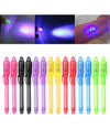 Penna Magica Ad Inchiostro Invisibile Set 2 Penne Visibile Con Luce Uv Gadget