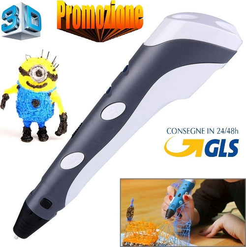 PENNA-PER-STAMPA-STEREOSCOPICA-3D-CON-SET-DI-3-FILAMENTI-INCLUSI-GRIGIO