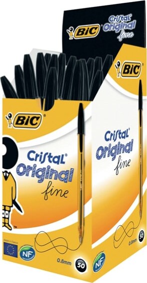 Penna sfera Cristal - punta fine 0 8 mm - nero - Bic - conf. 50 pezzi Cancelleria e prodotti per ufficio/Penne matite scrittura e correzione/Penne e ricariche/Penne roller a inchiostro gel Eurocartuccia - Pavullo, Commerciovirtuoso.it