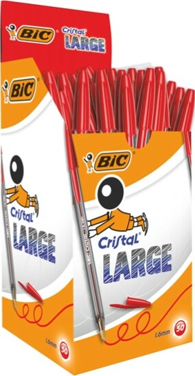 Penna sfera Cristal Large - punta 1 6 mm - rosso - Bic - conf. 50 pezzi Cancelleria e prodotti per ufficio/Penne matite scrittura e correzione/Penne e ricariche/Penne roller a inchiostro gel Eurocartuccia - Pavullo, Commerciovirtuoso.it