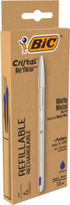 Penna sfera Cristal Re'New - con cappuccio - 1 mm - blu - Bic Cancelleria e prodotti per ufficio/Penne matite scrittura e correzione/Penne e ricariche/Penne roller a inchiostro gel Eurocartuccia - Pavullo, Commerciovirtuoso.it