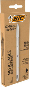 Penna sfera Cristal Re'New - con cappuccio - 1 mm - nero - Bic Cancelleria e prodotti per ufficio/Penne matite scrittura e correzione/Penne e ricariche/Penne roller a inchiostro gel Eurocartuccia - Pavullo, Commerciovirtuoso.it