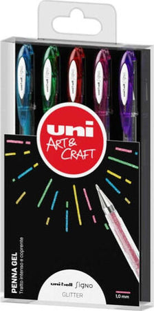 Penna sfera gel Uni Ball Signo - punta 1 0 mm - colori assortiti glitter - Uni Mitsubishi - astuccio 5 pezzi Cancelleria e prodotti per ufficio/Penne matite scrittura e correzione/Penne e ricariche/Penne roller a inchiostro gel Eurocartuccia - Pavullo, Commerciovirtuoso.it