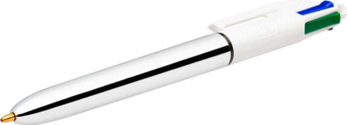 Penna sfera scatto multifunzione 4 Colors Shine - punta 1 0 mm - fusto silver - Bic - conf. 12 pezzi Cancelleria e prodotti per ufficio/Penne matite scrittura e correzione/Penne e ricariche/Penne roller a inchiostro gel Eurocartuccia - Pavullo, Commerciovirtuoso.it