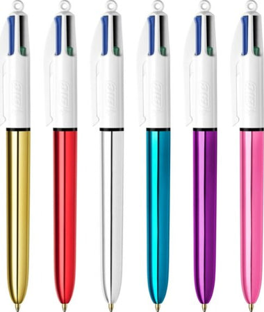 Penna sfera scatto multifunzione 4 Colours Shine - punta 1 0 mm - fusto colori assortiti - Bic - scatola 12 pezzi Cancelleria e prodotti per ufficio/Penne matite scrittura e correzione/Penne e ricariche/Penne roller a inchiostro gel Eurocartuccia - Pavullo, Commerciovirtuoso.it