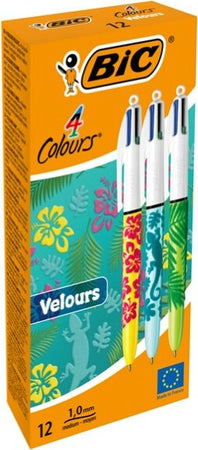 Penna sfera scatto multifunzione 4 Colours Velours - punta 1 0 mm - 4 colori - Bic - scatola 12 pezzi Cancelleria e prodotti per ufficio/Penne matite scrittura e correzione/Penne e ricariche/Penne roller a inchiostro gel Eurocartuccia - Pavullo, Commerciovirtuoso.it