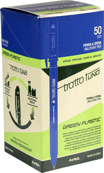 Penna sfera Tratto Uno Green - punta media 1 mm - blu - Tratto - conf. 50 pezzi Cancelleria e prodotti per ufficio/Penne matite scrittura e correzione/Penne e ricariche/Penne roller a inchiostro gel Eurocartuccia - Pavullo, Commerciovirtuoso.it