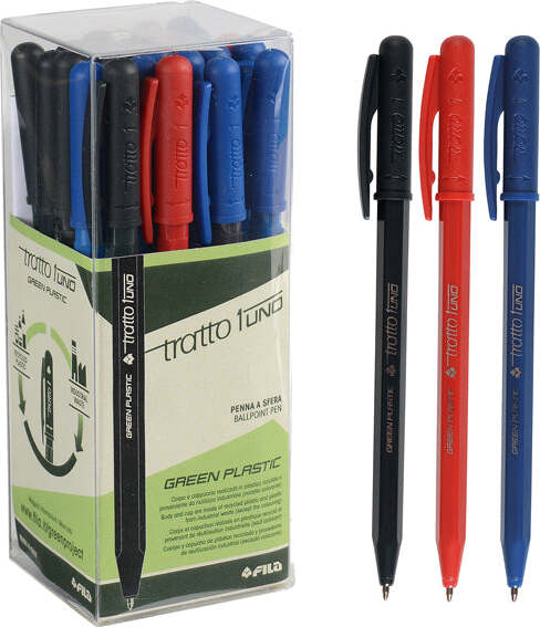 Penna sfera Tratto Uno Green - punta media 1 mm - colori assortiti - Tratto - conf. 24 pezzi Cancelleria e prodotti per ufficio/Penne matite scrittura e correzione/Penne e ricariche/Penne roller a inchiostro gel Eurocartuccia - Pavullo, Commerciovirtuoso.it