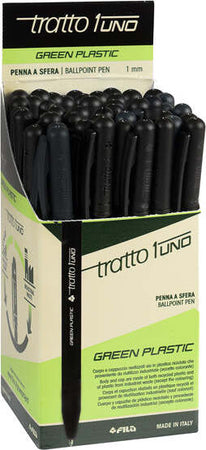 Penna sfera Tratto Uno Green - punta media 1 mm - nero - Tratto - conf. 50 pezzi Cancelleria e prodotti per ufficio/Penne matite scrittura e correzione/Penne e ricariche/Penne roller a inchiostro gel Eurocartuccia - Pavullo, Commerciovirtuoso.it