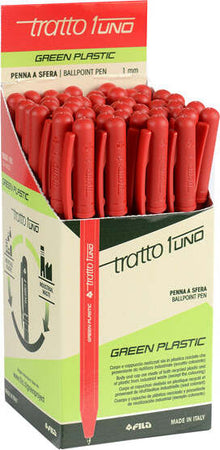 Penna sfera Tratto Uno Green - punta media 1 mm - rosso - Tratto - conf. 50 pezzi Cancelleria e prodotti per ufficio/Penne matite scrittura e correzione/Penne e ricariche/Penne roller a inchiostro gel Eurocartuccia - Pavullo, Commerciovirtuoso.it