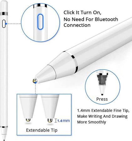 Penna Stilo Pennino Capacitivo Da 1,2mm Digitale Ricaricabile A Punta Fine Touch Accessori Ipad e Tablet Trade Shop italia - Napoli, Commerciovirtuoso.it