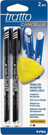 Penna-Tratto-Cancellik-Nera-con-gomma-2-pezzi