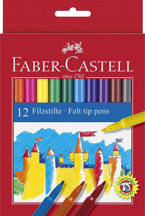 Pennarelli Faber-Castell Castello Standard punta fine, Astuccio cartone 12 colori Cancelleria e prodotti per ufficio/Penne matite scrittura e correzione/Marcatori ed evidenziatori/Pennarelli per disegno Scontolo.net - Potenza, Commerciovirtuoso.it