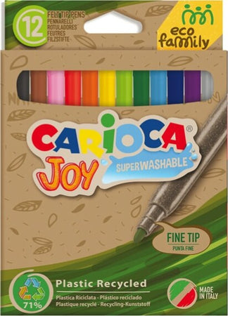 Pennarelli Joy Eco Family - lavabili - colori assortiti - Carioca - scatola 12 pezzi Giochi e giocattoli/Attività creative/Accessori per disegnare e colorare/Pennelli Eurocartuccia - Pavullo, Commerciovirtuoso.it