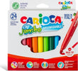 Pennarelli Jumbo - punta 6 0mm - colori assortiti - lavabili - Carioca - scatola 24 pezzi Giochi e giocattoli/Attività creative/Accessori per disegnare e colorare/Pennelli Eurocartuccia - Pavullo, Commerciovirtuoso.it