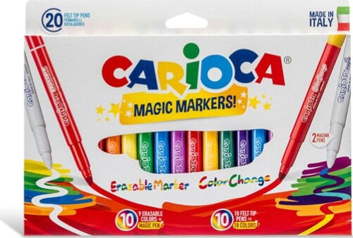 Pennarelli Magic Markers - punta 6 0 mm - colori assortiti - Carioca - astuccio 20 pezzi Giochi e giocattoli/Attività creative/Accessori per disegnare e colorare/Pennelli Eurocartuccia - Pavullo, Commerciovirtuoso.it