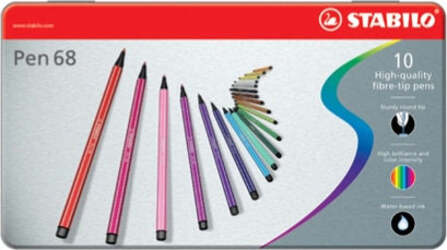 Pennarelli Pen 68 - colori assortiti - Stabilo - scatola in metallo 10 pezzi Cancelleria e prodotti per ufficio/Penne matite scrittura e correzione/Penne e ricariche/Penne a punta porosa Eurocartuccia - Pavullo, Commerciovirtuoso.it