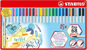 Pennarelli Pen 68 Brush - colori assortiti - Stabilo - scatola metallo 25 pezzi Cancelleria e prodotti per ufficio/Penne matite scrittura e correzione/Penne e ricariche/Penne a punta porosa Eurocartuccia - Pavullo, Commerciovirtuoso.it