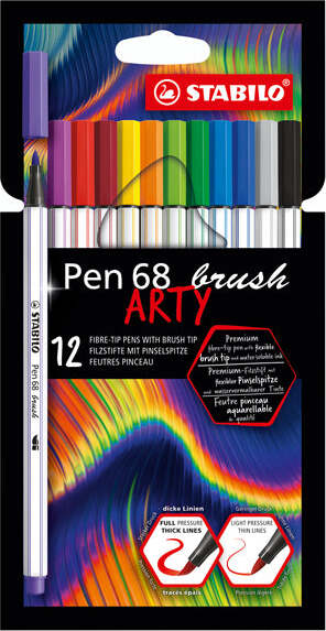 Pennarelli Pen 68 Brush Arty Line 568-18 - colori assortiti - Stabilo - astuccio 18 pezzi Giochi e giocattoli/Attività creative/Accessori per disegnare e colorare/Pennelli Eurocartuccia - Pavullo, Commerciovirtuoso.it