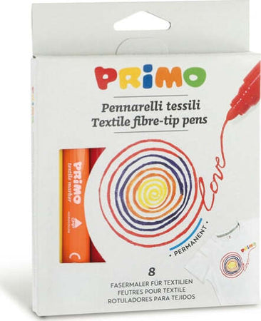 Pennarelli per tessuto - colori assortiti - Primo - astuccio 8 pezzi Giochi e giocattoli/Attività creative/Accessori per disegnare e colorare/Pennelli Eurocartuccia - Pavullo, Commerciovirtuoso.it