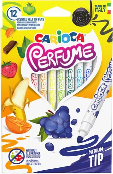 Pennarelli Perfume - punta 4 0 mm - colori assortiti - Carioca - astuccio 12 pezzi Giochi e giocattoli/Attività creative/Accessori per disegnare e colorare/Pennelli Eurocartuccia - Pavullo, Commerciovirtuoso.it