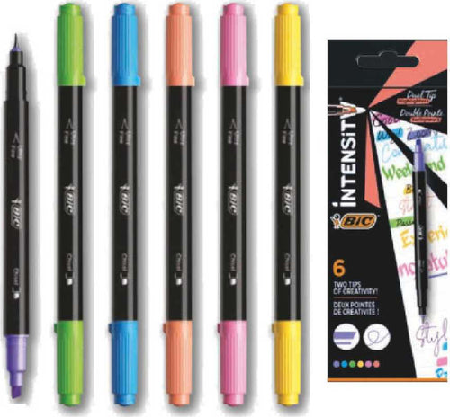 Pennarelli-punta-feltro-dualtip-highlighter-6-pezzi-Bic