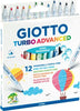 Pennarelli Turbo Advanced - punta 2 8mm - colori assortiti - Giotto - astuccio 12 pezzi Giochi e giocattoli/Attività creative/Accessori per disegnare e colorare/Pennelli Eurocartuccia - Pavullo, Commerciovirtuoso.it