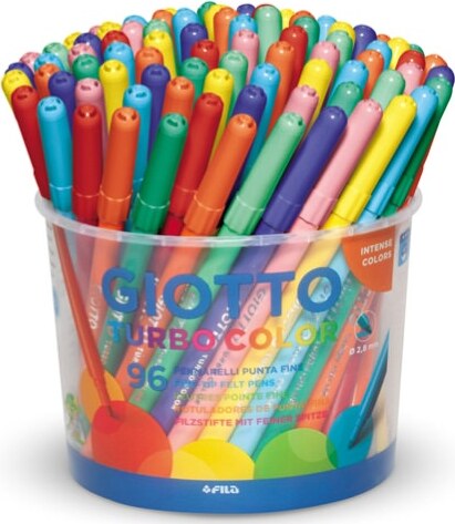 Pennarelli Turbo Color - punta D2 8mm - colori assortiti - Giotto - barattolo 96 pezzi Giochi e giocattoli/Attività creative/Accessori per disegnare e colorare/Pennelli Eurocartuccia - Pavullo, Commerciovirtuoso.it