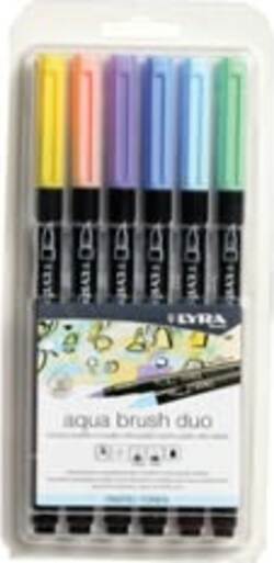 Pennarello Aqua Brush Duo - colori pastel - Lyra - conf. 6 pezzi Cancelleria e prodotti per ufficio/Penne matite scrittura e correzione/Marcatori ed evidenziatori/Pennarelli per disegno Eurocartuccia - Pavullo, Commerciovirtuoso.it