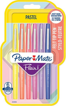 Pennarello Flair Nylon - colori assortiti Pastel - Papermate - conf. 6 pezzi Cancelleria e prodotti per ufficio/Penne matite scrittura e correzione/Penne e ricariche/Penne a punta porosa Eurocartuccia - Pavullo, Commerciovirtuoso.it