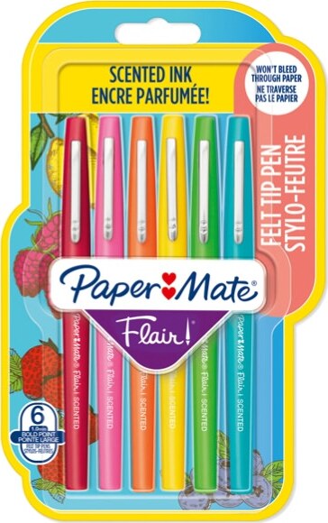 Pennarello Flair Nylon - colori assortiti Scented - Papermate - conf. 6 pezzi Cancelleria e prodotti per ufficio/Penne matite scrittura e correzione/Penne e ricariche/Penne a punta porosa Eurocartuccia - Pavullo, Commerciovirtuoso.it