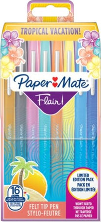 Pennarello Flair Nylon - colori assortiti Tropical - Papermate - astuccio 16 pezzi Cancelleria e prodotti per ufficio/Penne matite scrittura e correzione/Penne e ricariche/Penne a punta porosa Eurocartuccia - Pavullo, Commerciovirtuoso.it