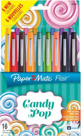 Pennarello Flair Nylon punta feltro - punta 1 10mm - colori assortiti Candy Pop - Papermate - conf.16 pezzi Cancelleria e prodotti per ufficio/Penne matite scrittura e correzione/Penne e ricariche/Penne a punta porosa Eurocartuccia - Pavullo, Commerciovirtuoso.it