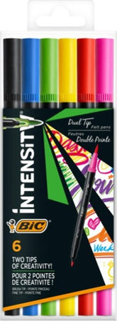 Pennarello Intensity Intense - dual tip brush - colori assortiti - Bic - conf. 6 pezzi Cancelleria e prodotti per ufficio/Penne matite scrittura e correzione/Penne e ricariche/Penne a punta porosa Eurocartuccia - Pavullo, Commerciovirtuoso.it