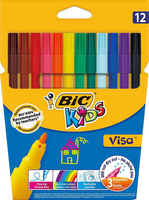 Pennarello Lavabile Bic 384172 Confezione da 12 pennarelli BIC Cancelleria e prodotti per ufficio/Penne matite scrittura e correzione/Marcatori ed evidenziatori/Pennarelli indelebili e marcatori Scontolo.net - Potenza, Commerciovirtuoso.it