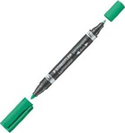 Pennarello Lumocolor Permanent Duo 348 punta feltro - punta 0 6mm e 1 5mm - verde - Staedtler Cancelleria e prodotti per ufficio/Penne matite scrittura e correzione/Penne e ricariche/Penne a punta porosa Eurocartuccia - Pavullo, Commerciovirtuoso.it