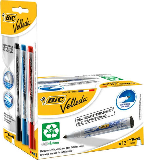 Pennarello per lavagne cancellabili Whiteboard Marker Velleda 1701 Recycled (nero) + 3 Ink Pocket (nero - rosso - blu) - Bic - promo box 12 + 3 pezzi Cancelleria e prodotti per ufficio/Penne matite scrittura e correzione/Marcatori ed evidenziatori/Marcatori cancellabili a secco e liquidi Eurocartuccia - Pavullo, Commerciovirtuoso.it