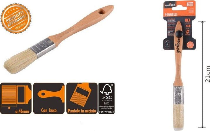 Pennello Piatto 21cm Con Manico Legno Setole Morbide Per Pittura Vernice 90201 Casa e cucina/Hobby creativi/Pittura/Pennelli Trade Shop italia - Napoli, Commerciovirtuoso.it