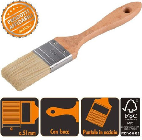 Pennello Piatto 22.5 Cm Con Manico In Legno Setole Morbide Pittura Vernice 90204 Giochi e giocattoli/Attività creative/Accessori per disegnare e colorare/Pennelli Trade Shop italia - Napoli, Commerciovirtuoso.it