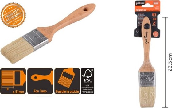 Pennello-Piatto-22.5-Cm-Con-Manico-In-Legno-Setole-Morbide-Pittura-Vernice-90204